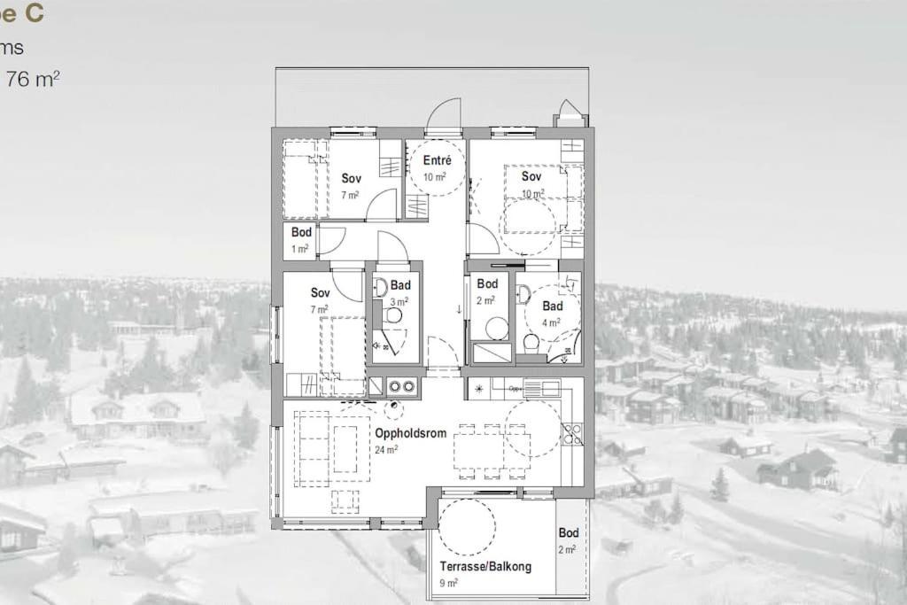 דירות Beautiful Penthouse With Panoramic View At Sjusjoen מראה חיצוני תמונה